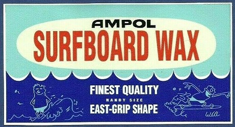 Ampol Surfboard Wax Australia   retro 1960's style Travel Decal  Surf Sticker 