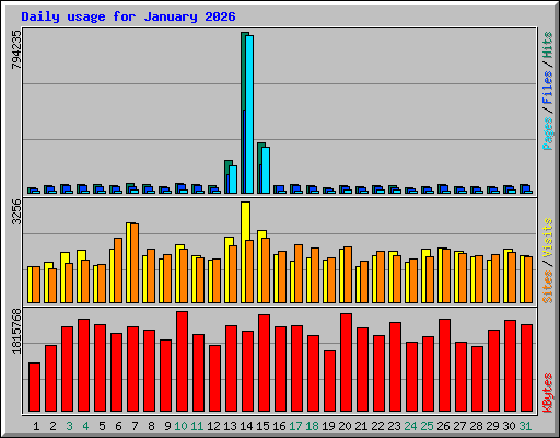 Daily usage for January 2026