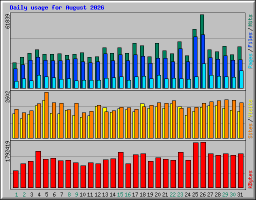 Daily usage for August 2026