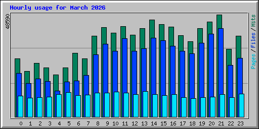 Hourly usage for March 2026