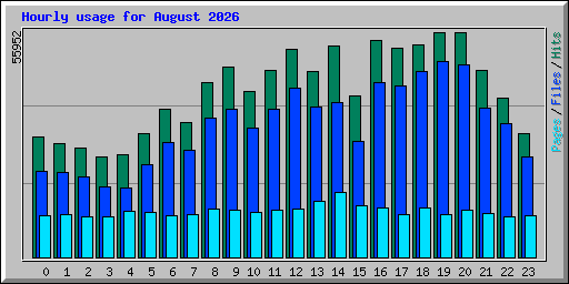 Hourly usage for August 2026